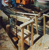 a close up view of a ramp entrance